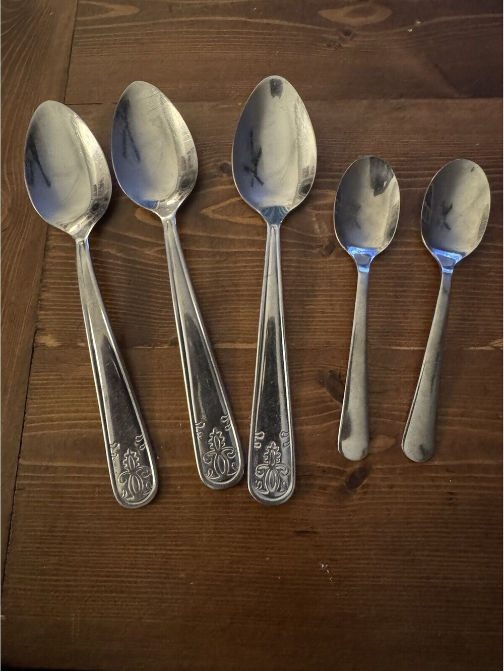 Vintage IKEA Stainless Steel Tablespoons Set of 3 Large Ornate Flatware Spoons